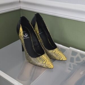 Black and Yellow High Heels